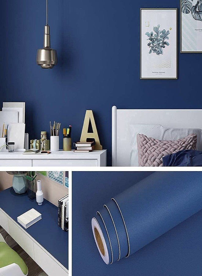 صن بيرد ورق جدران لاصق من صن بيرد، ورق لاصق فينيل مزخرف ذاتي اللصق لأثاث المطبخ، ديكورات منزلية، ديكورات غرف الأطفال، ورق جدران قابل للإزالة ومقاوم للماء (24 × 48 بوصة، أزرق داكن) - Image 1